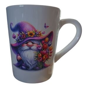 Hand Crafted Purple and White Gnome Mug